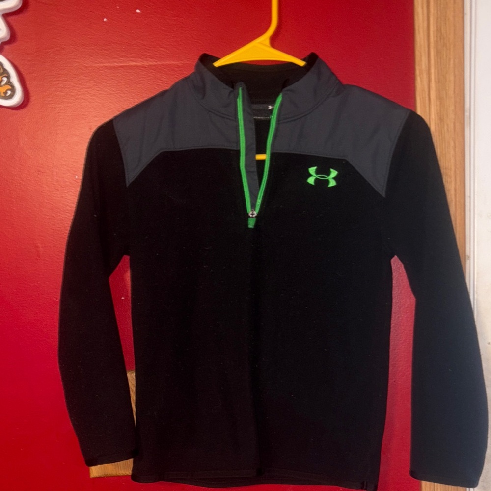Under Armour Black and Charcoal Jacket with Neon Green Accent